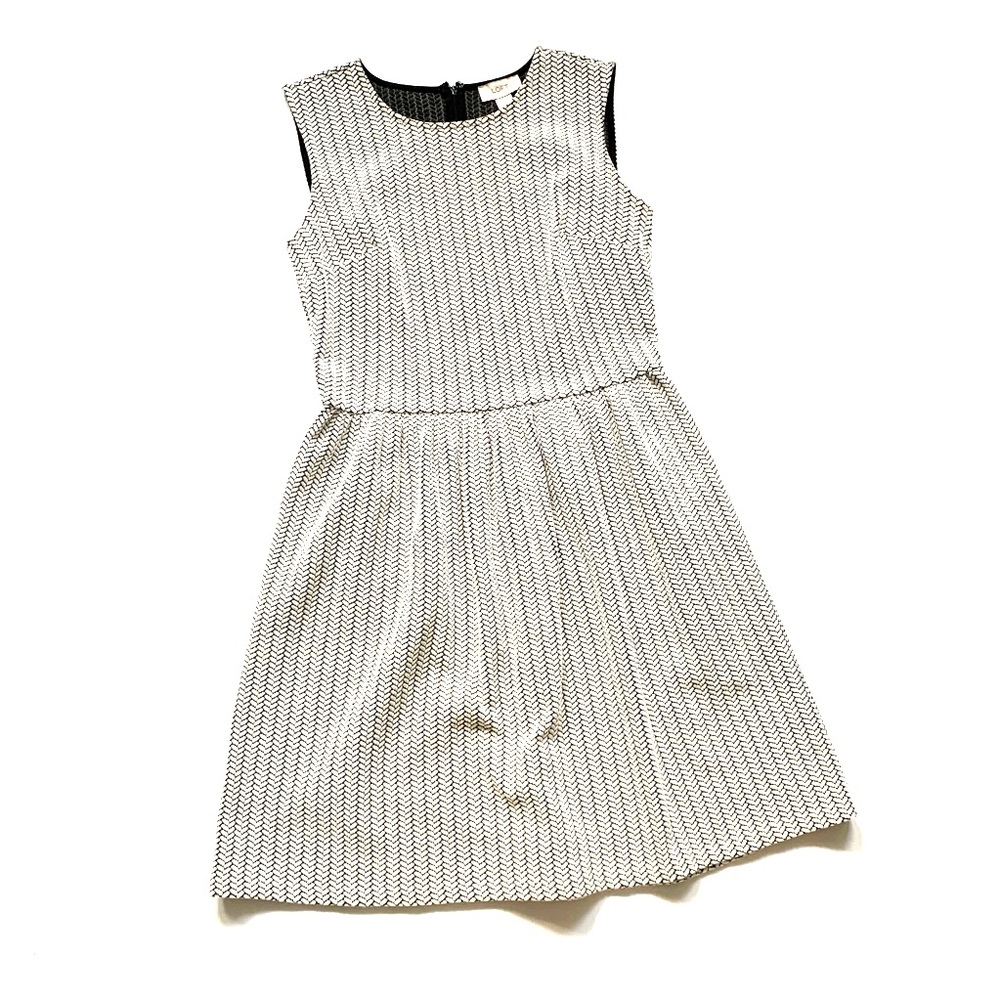 Loft Sleeveless Chevron Jacquard Dress